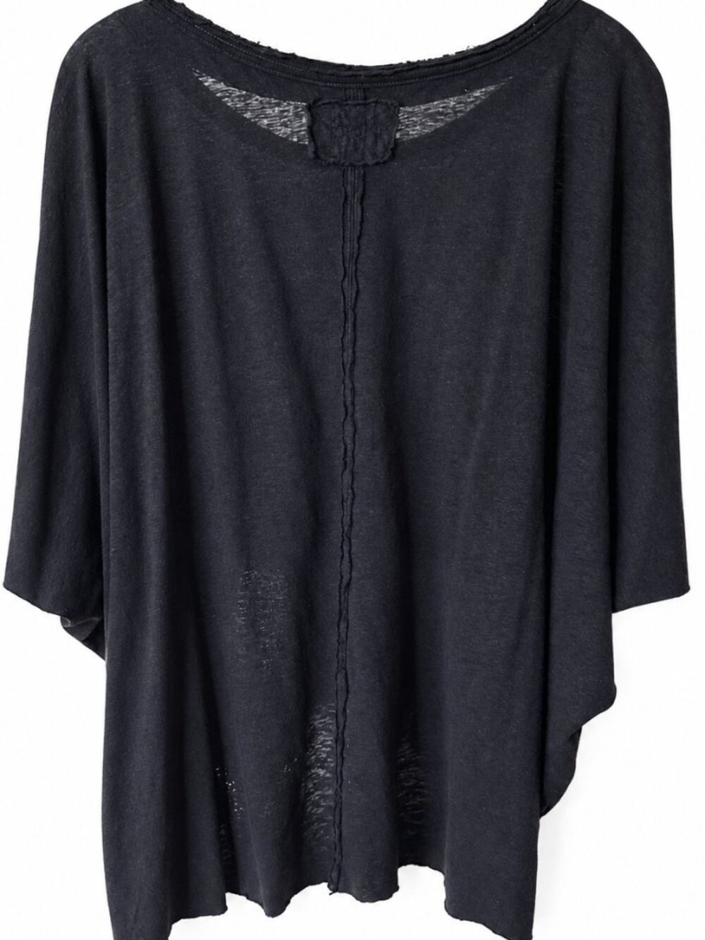 FREE PEOPLE (We The Free) Oversized Hi-Lo Slouchy Raw Seam Batwing Sleeve Top L - Picture 3 of 5